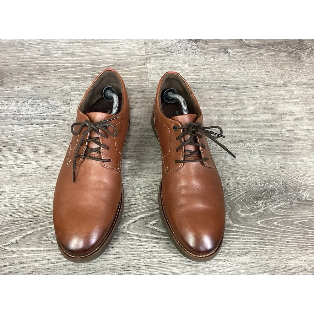 Clarks Mens Folcroft Plain Brown Lace Up Comfort Walking Oxford Shoes Size 11 M